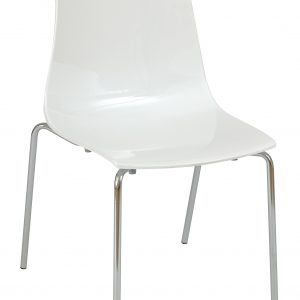 ADELAIDE STK SIDE CHAIR SOLID WHITE
