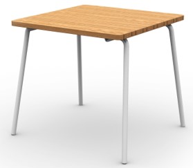 BAY TABLE SQUARE OILED SILVER 800mm
