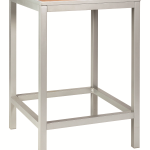 BREW BAR TABLE SQ TEAK SILVER 750mm