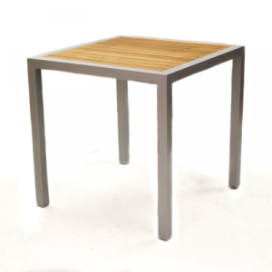 BREW TABLE SQ TEAK SILVER 750mm